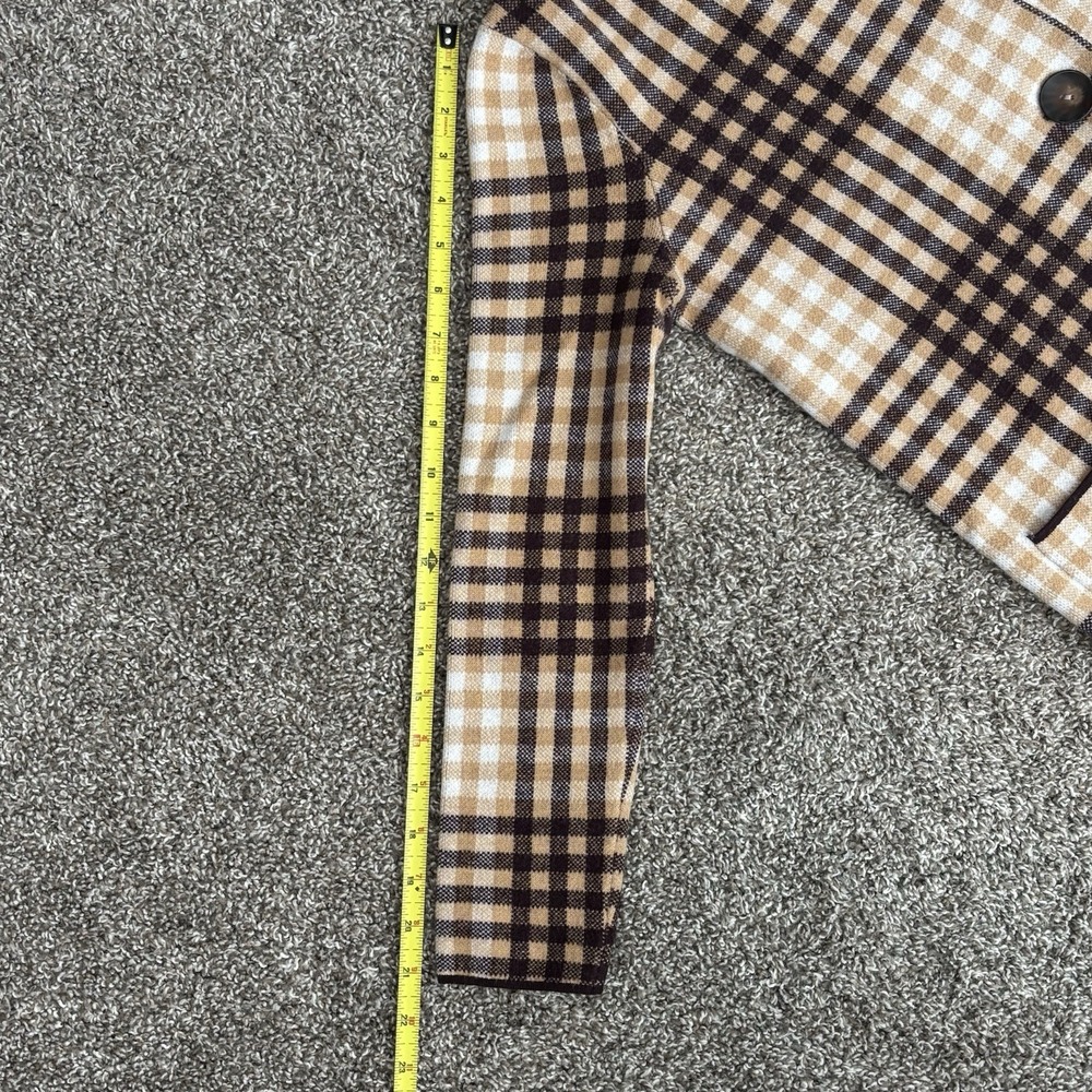 RACHEL Rachel Roy Womens Plaid Sweater Coat Duster Cardigan Sz S Preppy Academia - Picture 14 of 15